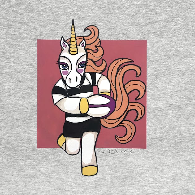 Rugby Unicorn - NZ Provincial colors - Animals of Inspiration by mellierosetest